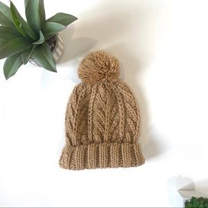Beige Knit Winter Hat